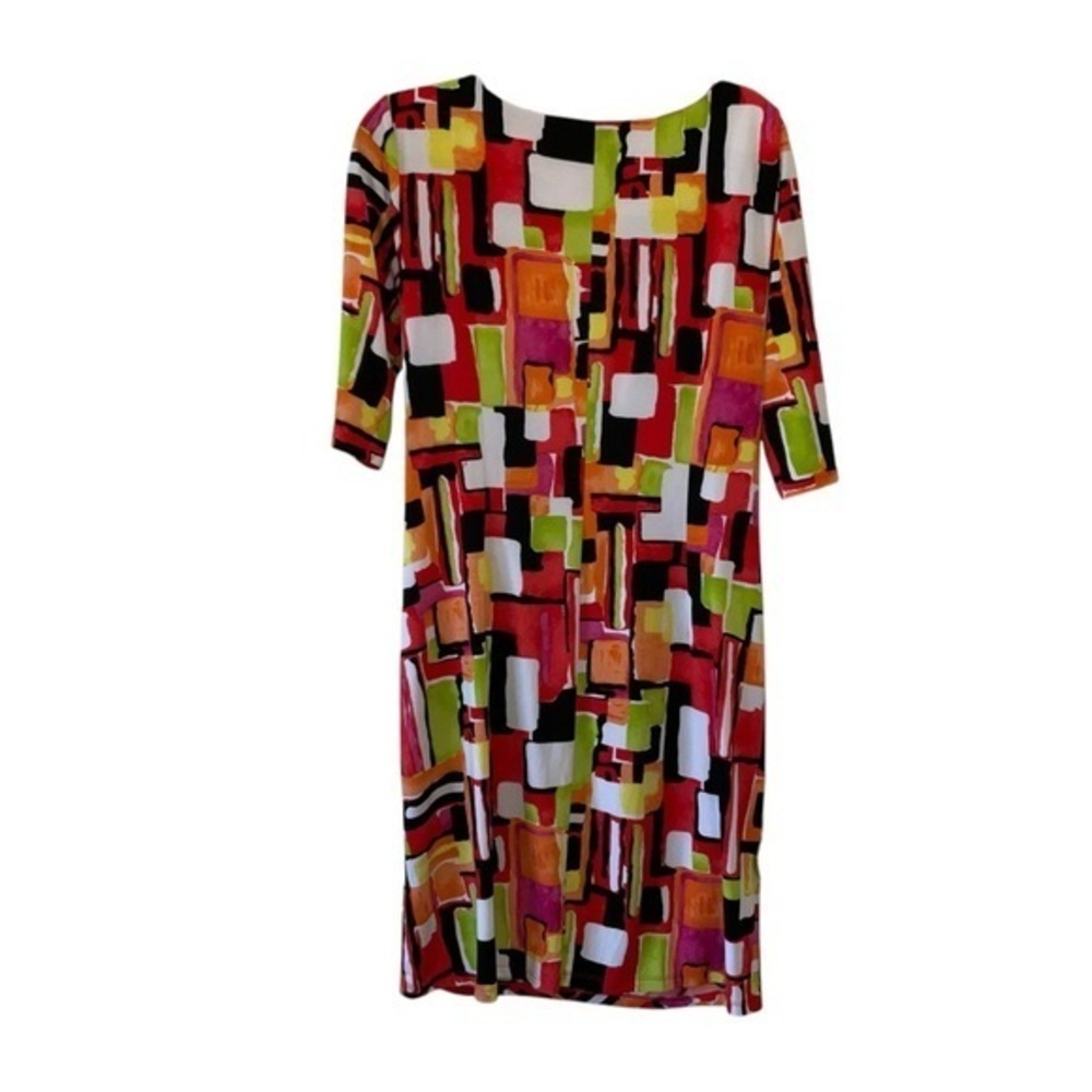 Kiara Colorful Abstract Print Dress - Size M